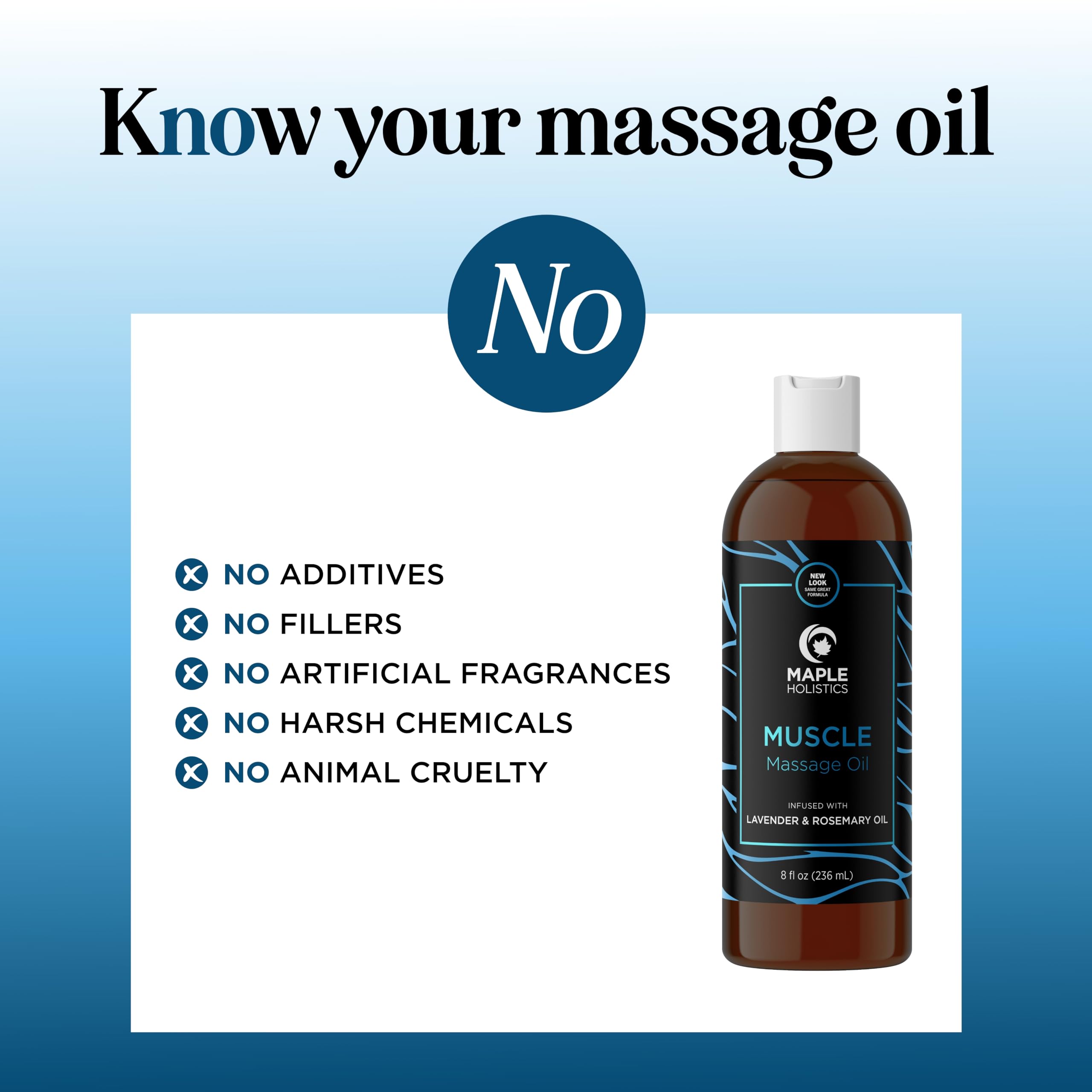 Maple Holistics Muscle Massage Oil with lemon and rosemary scent for refreshing mood.