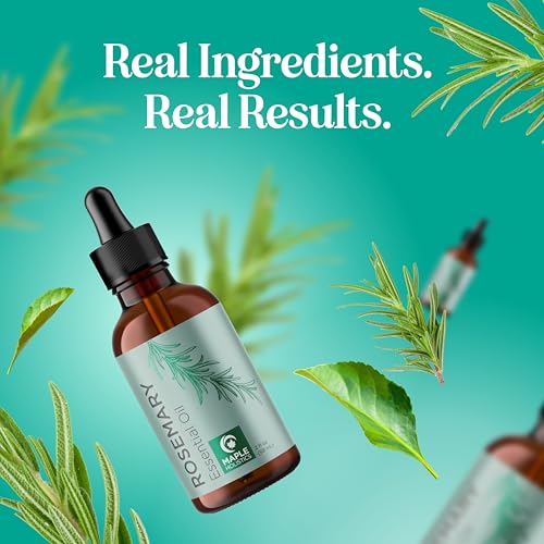 Maple Holistics rosemary oil aroma moment highlighting calming aromatherapy use