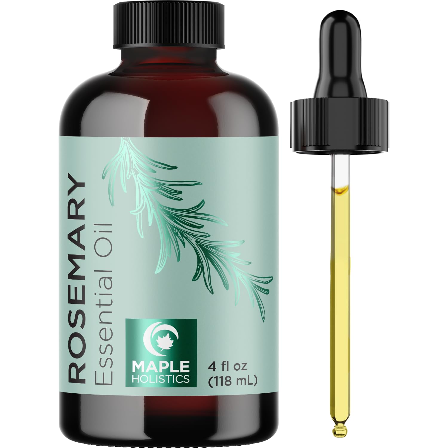 Maple Holistics Rosemary Oil dropper for precise, convenient dosing.