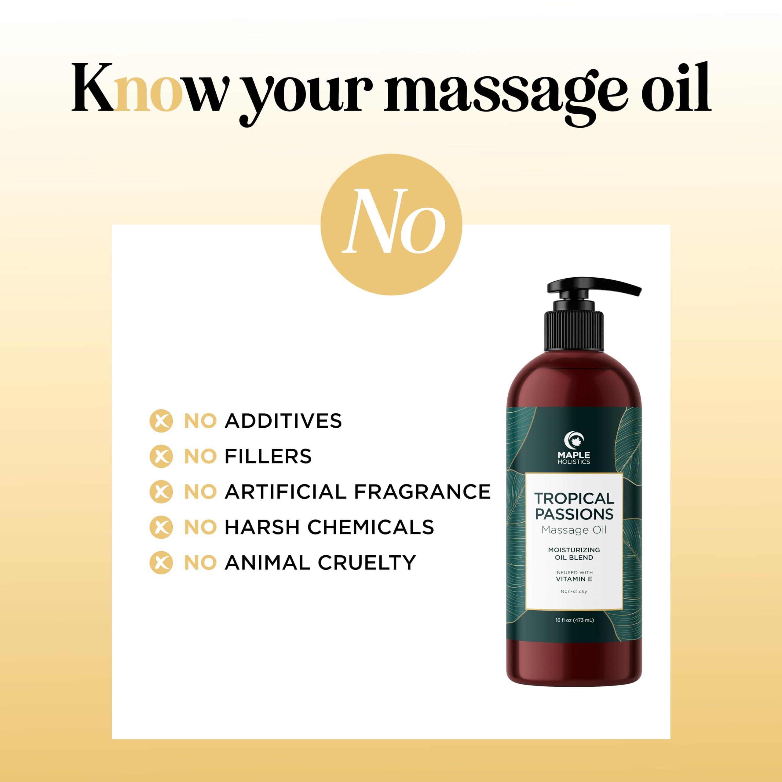 Maple Holistics mango-scent massage oil evokes tropical aroma for spa-like relaxation