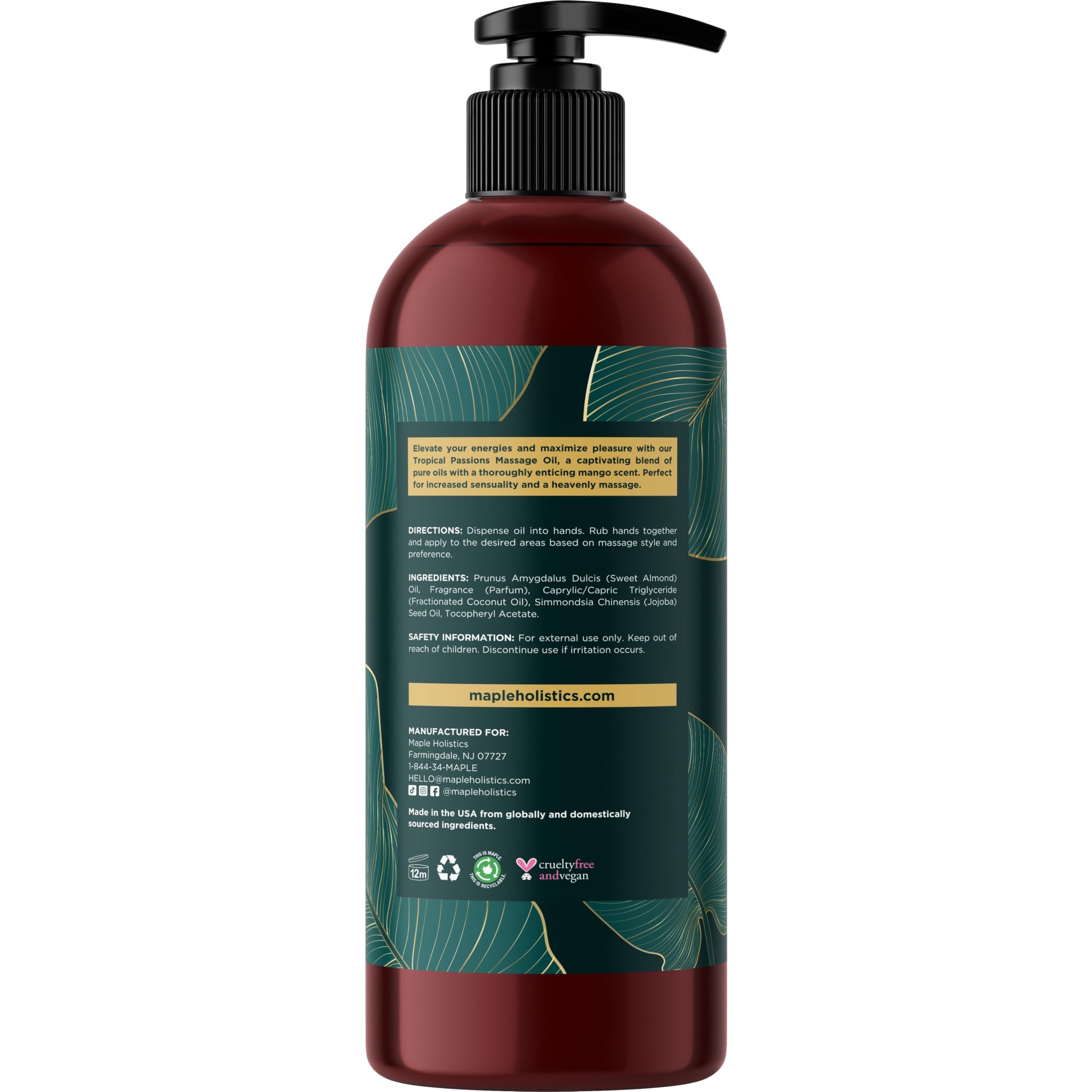 Maple Holistics spa-at-home scene illustrates nourishing oil for partner pampering