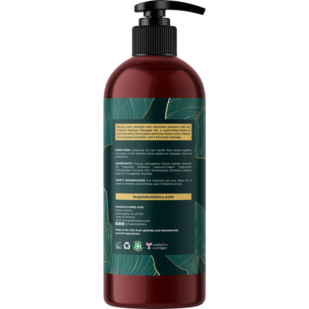 Maple Holistics spa-at-home scene illustrates nourishing oil for partner pampering