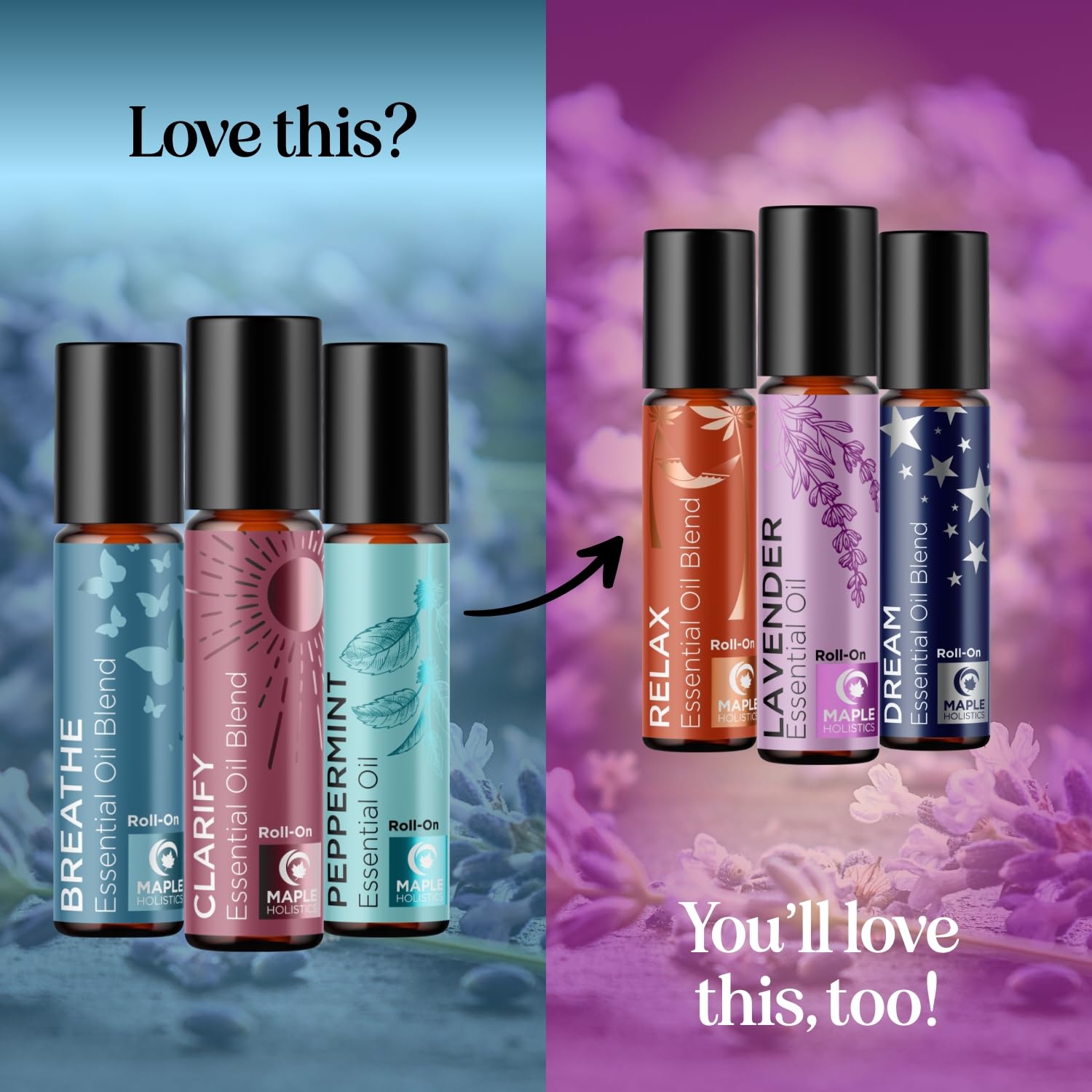 Maple Holistics variety pack display highlighting versatile aroma options