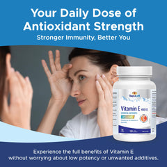 MapleLife Vitamin E 400IU softgels spilled from bottle for everyday use