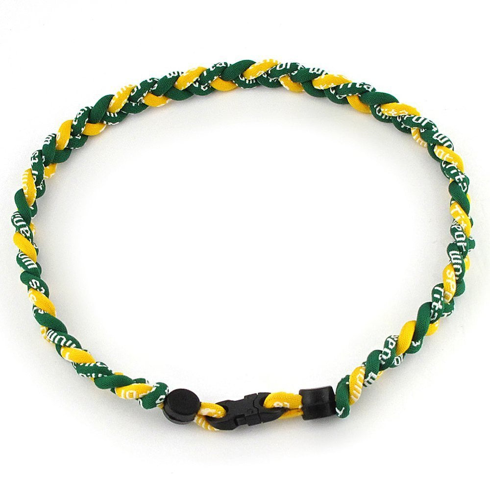 MapofBeauty tornado necklace in green yellow; comfortable everyday wear.