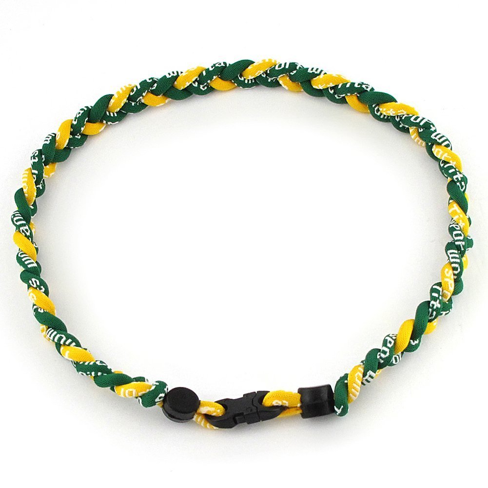 MapofBeauty tornado necklace in green yellow; comfortable everyday wear.