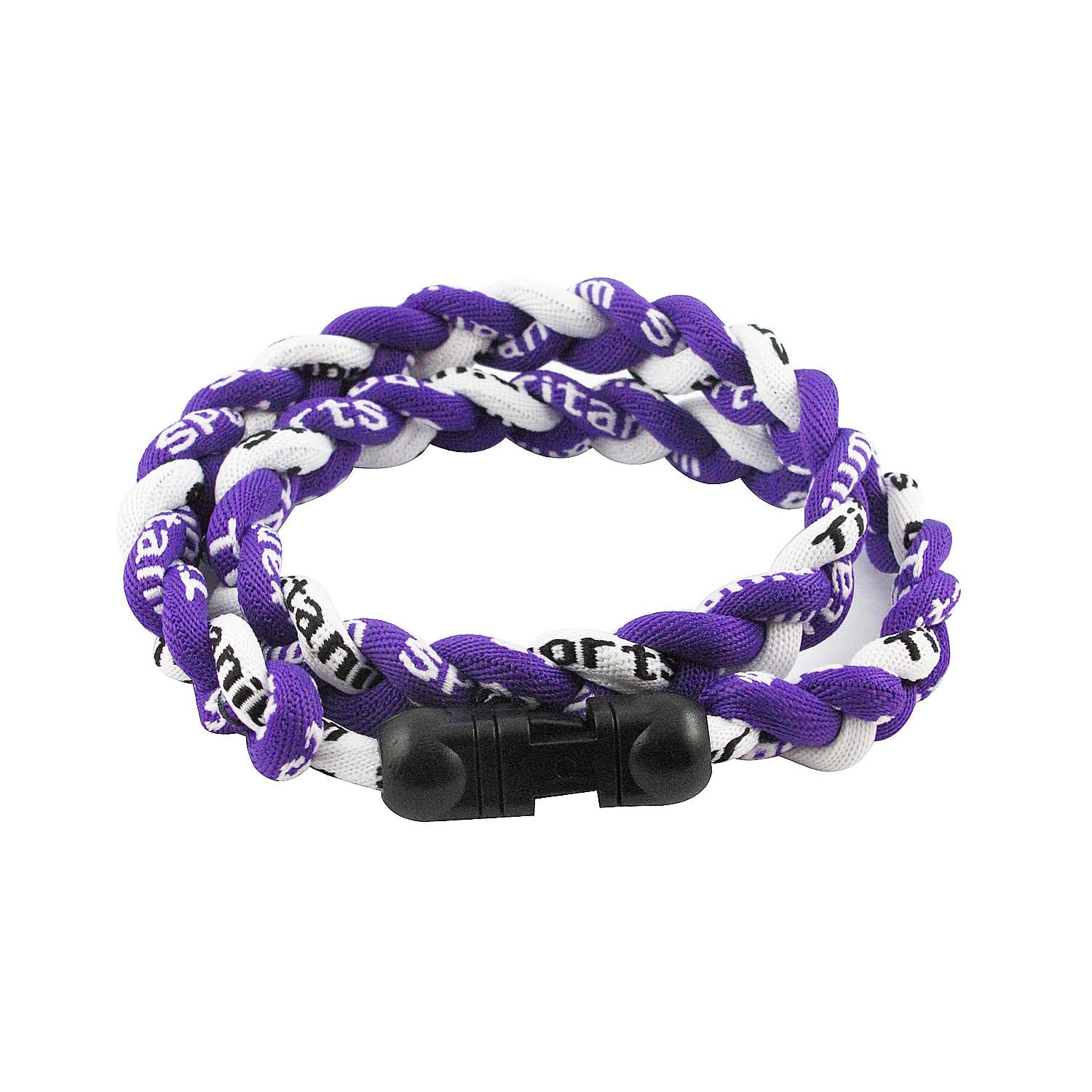 MapofBeauty tornado necklace twisted detail, purple-white, comfortable wear for focus.