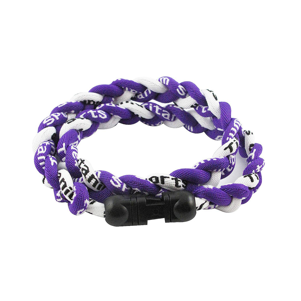 MapofBeauty tornado necklace twisted detail, purple-white, comfortable wear for focus.