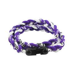 MapofBeauty tornado necklace twisted detail, purple-white, comfortable wear for focus.