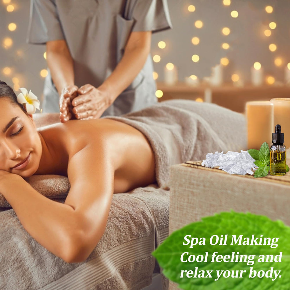 MAQIHAN menthol crystal bulk adds mint cooling to cosmetics or bathroom products.