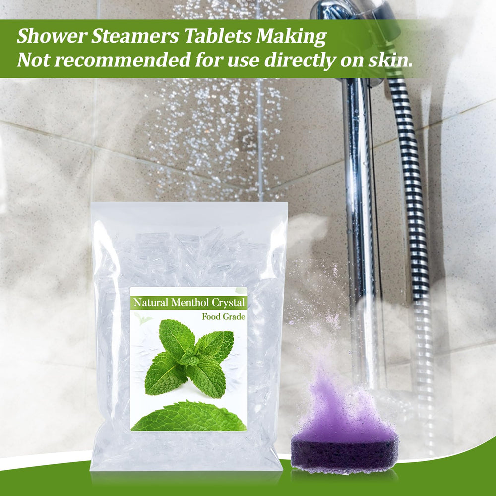 MAQIHAN menthol crystal bulk with shower steamer setup for spa-like refreshment.