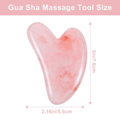 Maquita heart-shaped gua sha in amber for neck and jawline massage
