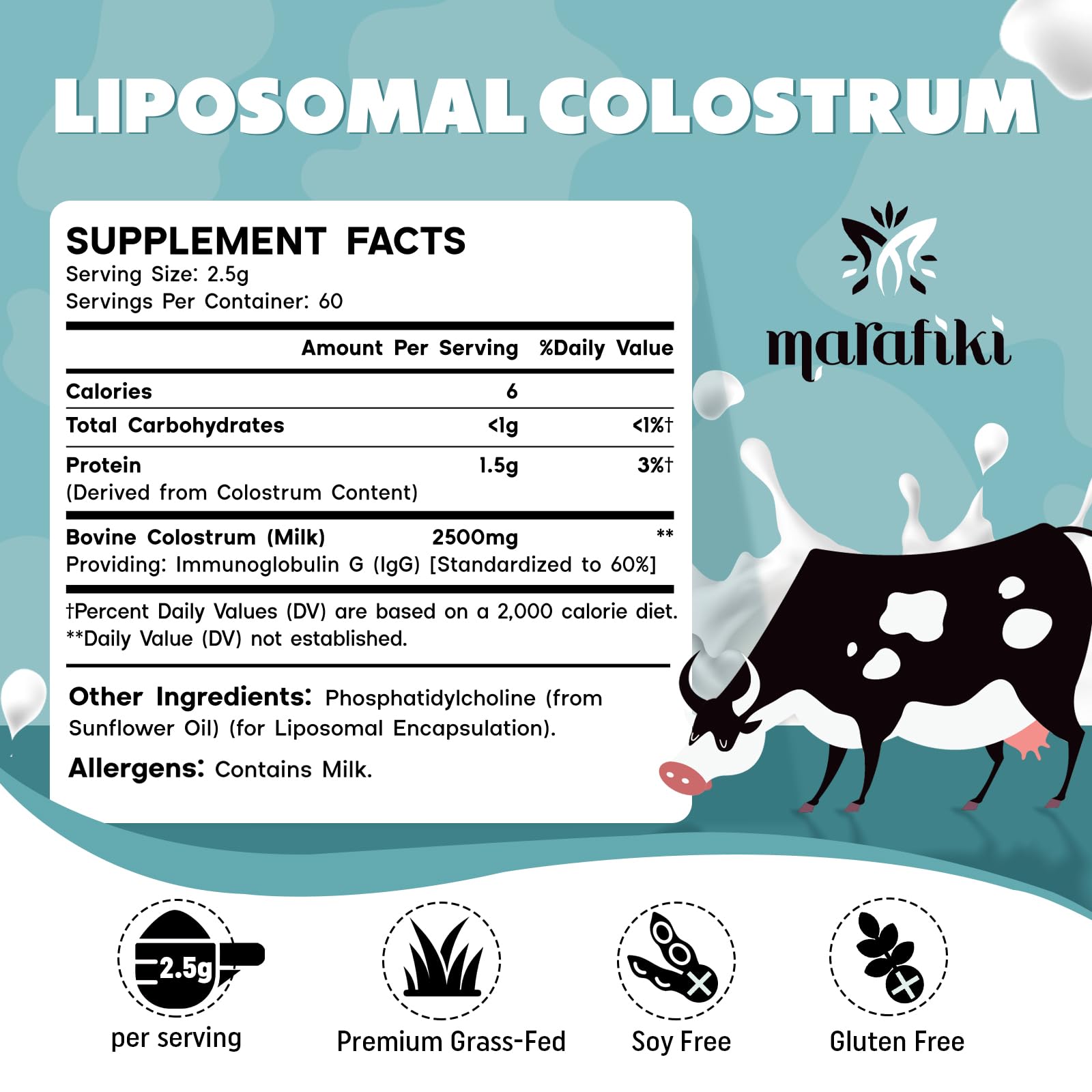 Marafiki grass-fed colostrum source bottle highlighting premium quality.