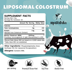 Marafiki grass-fed colostrum source bottle highlighting premium quality.