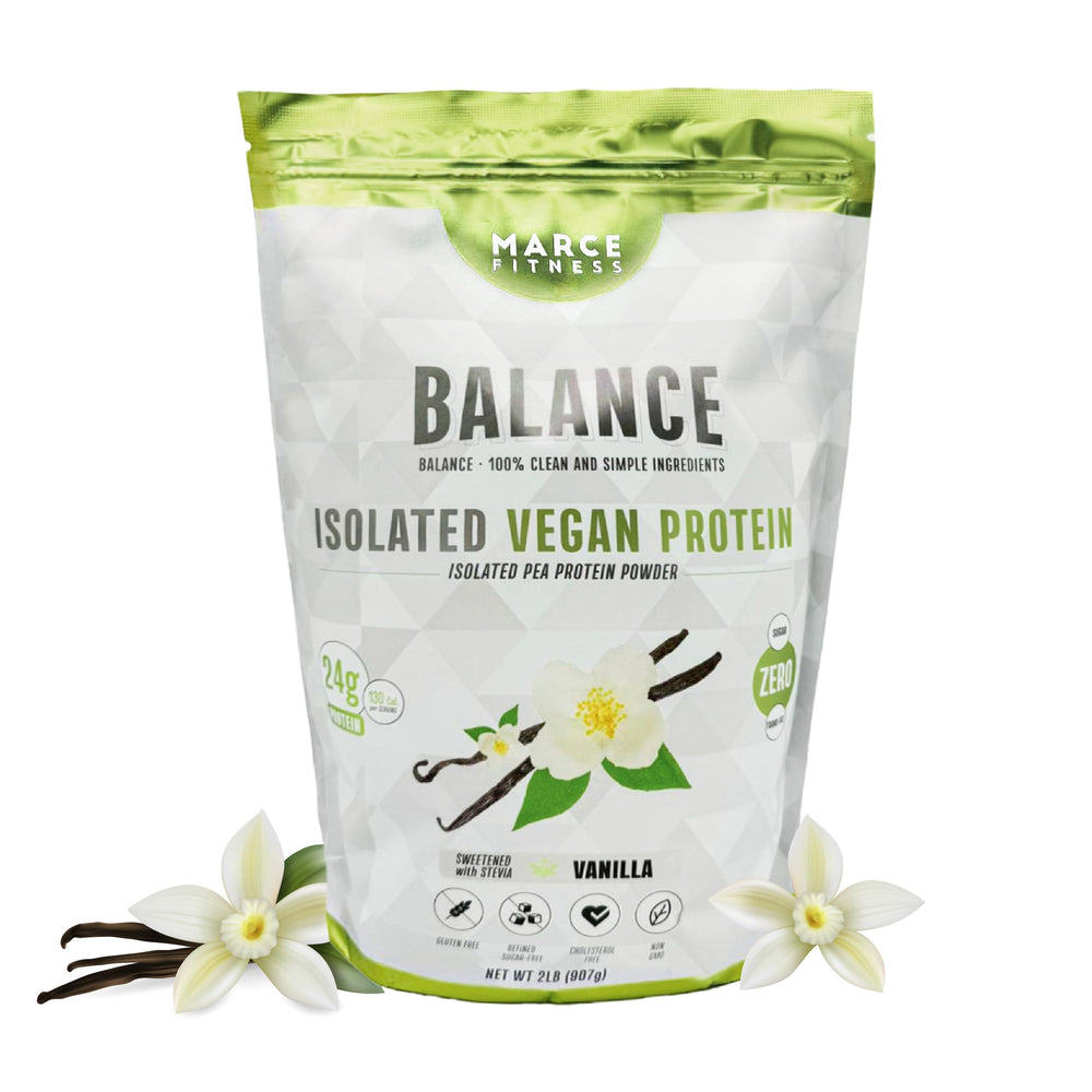 MARCE FITNESS isolated vegan protein vanilla tub for post-workout shakes