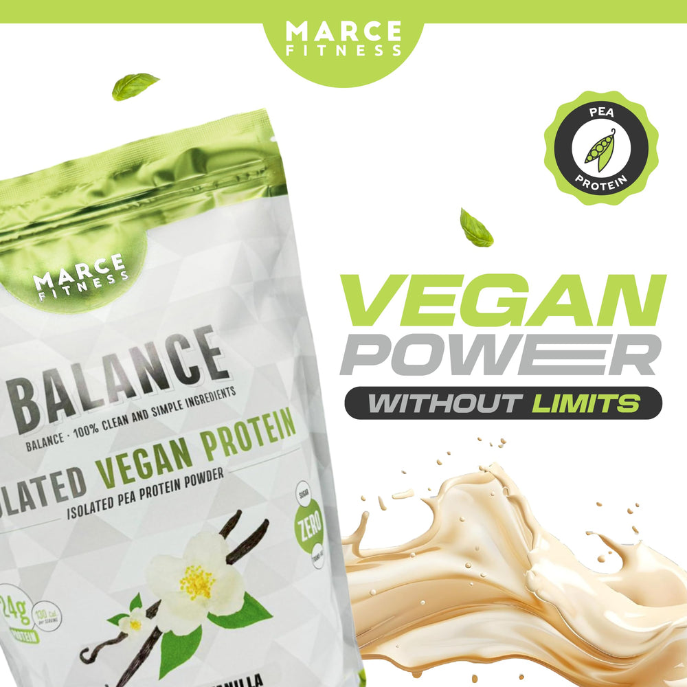MARCE FITNESS vanilla protein tub on kitchen counter ready for family smoothies