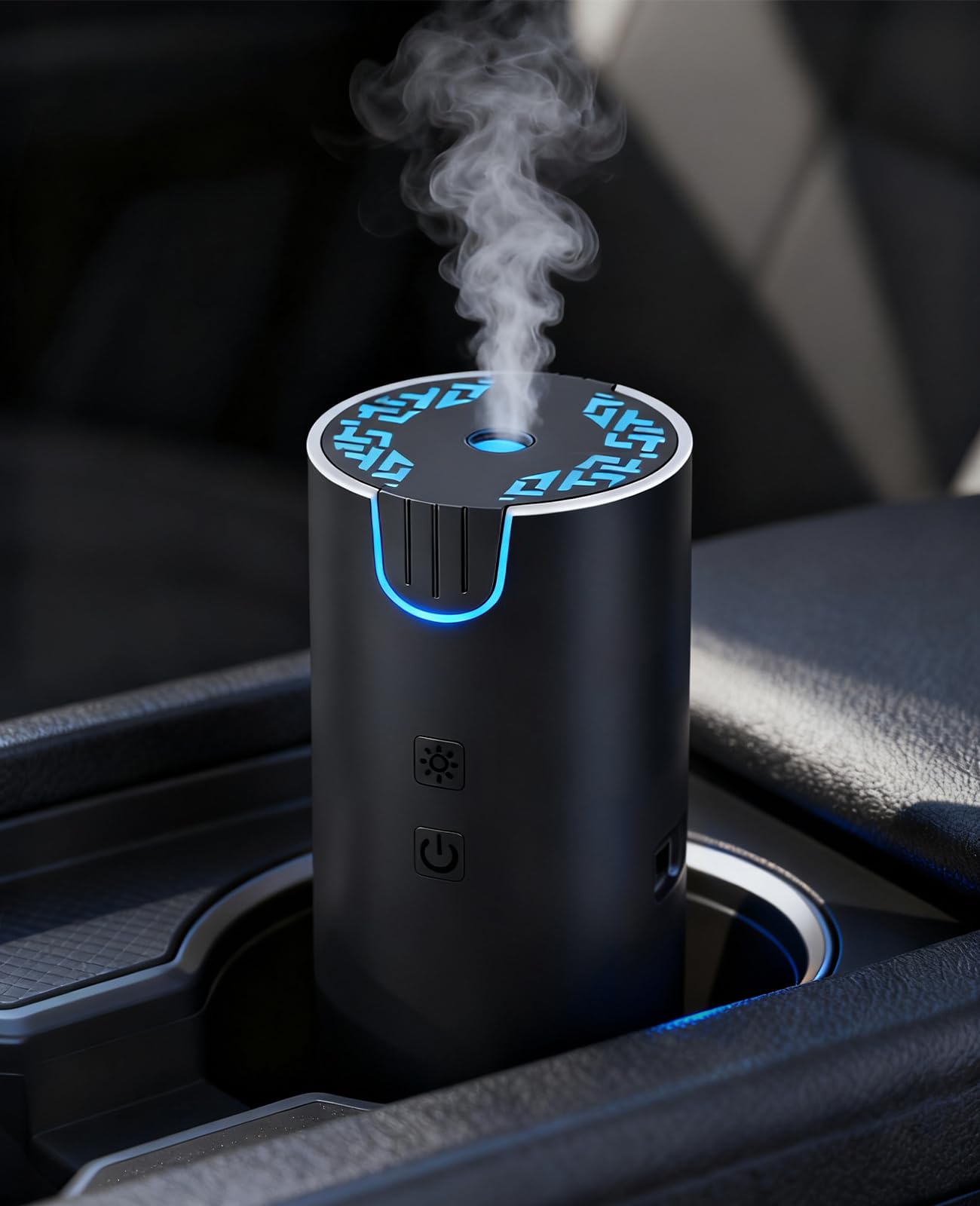 Marchred car diffuser in compact design for on-the-go aromatherapy.