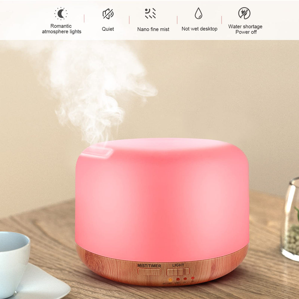 Marchred diffuser displaying seven LED colors for relaxing ambiance.