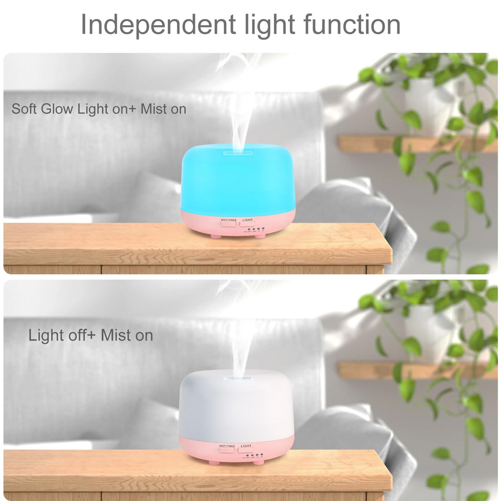 Marchred diffuser in night light mode provides soothing illumination in bedrooms.