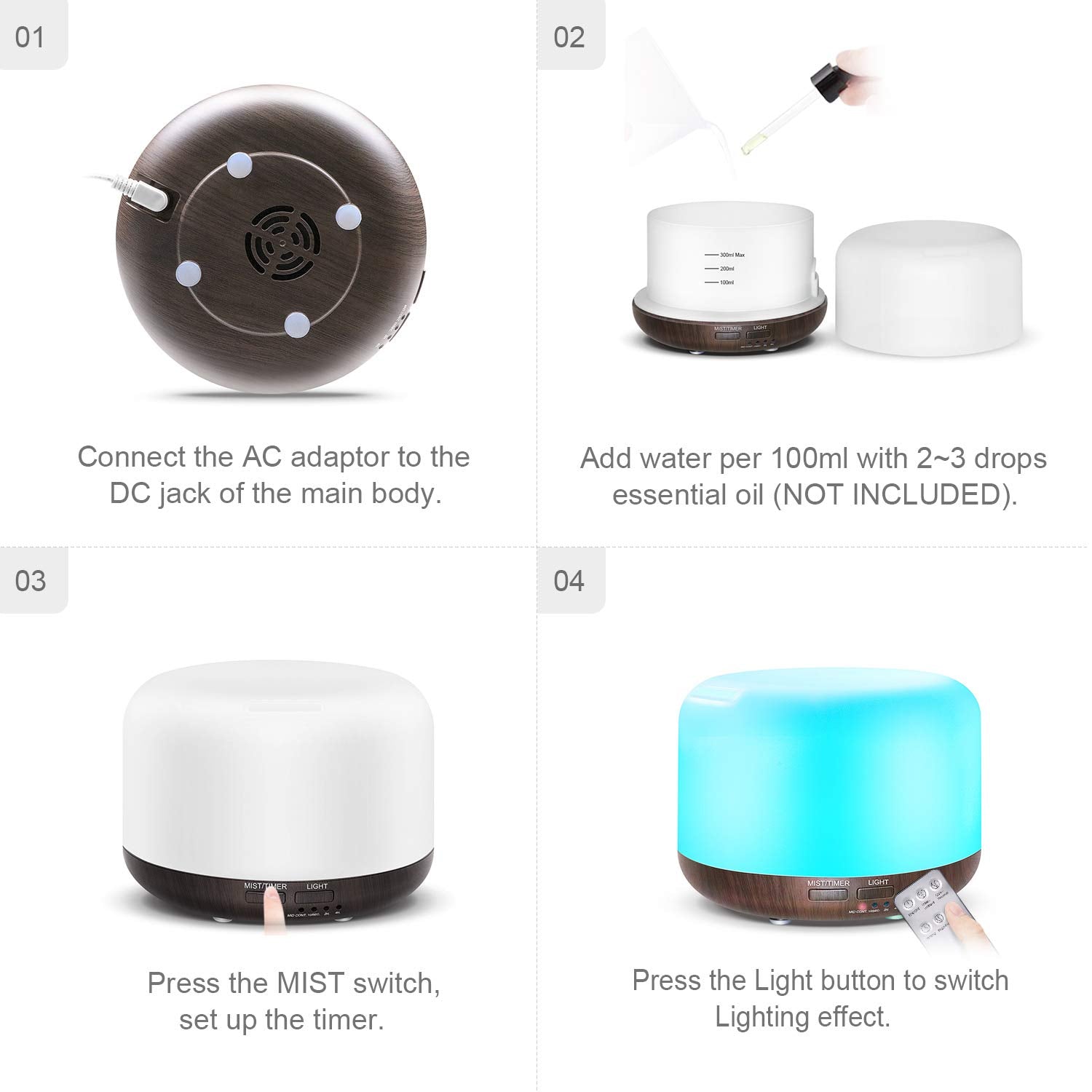 Marchred diffuser doubles as a soft night light for calm evenings.