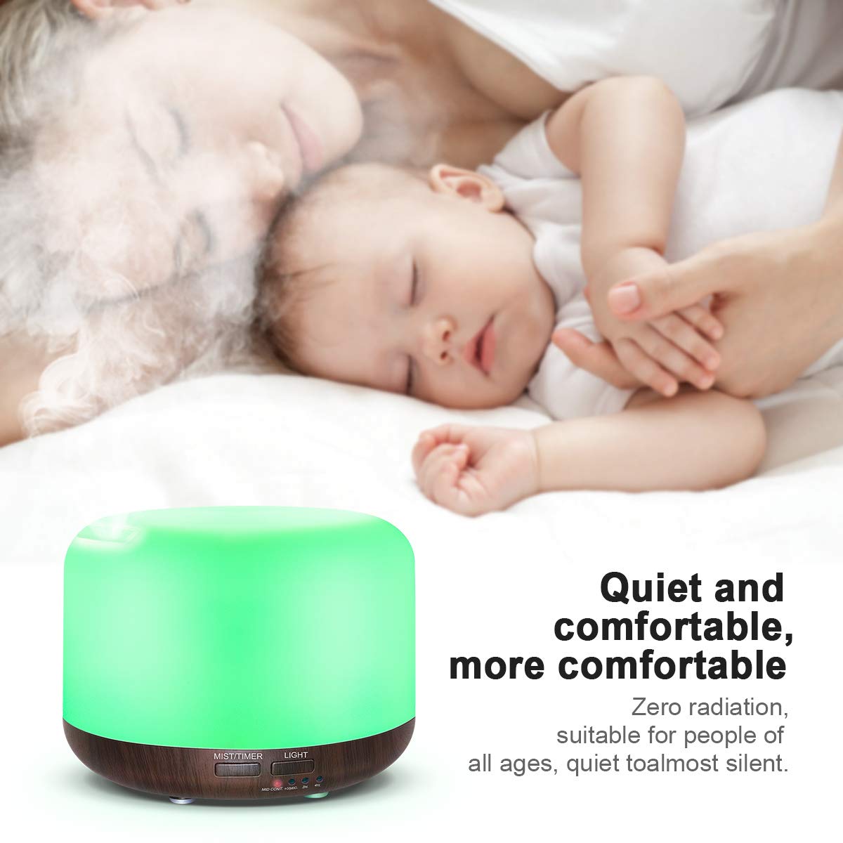 Marchred diffuser with 7 LED colors enhances ambiance and mood.