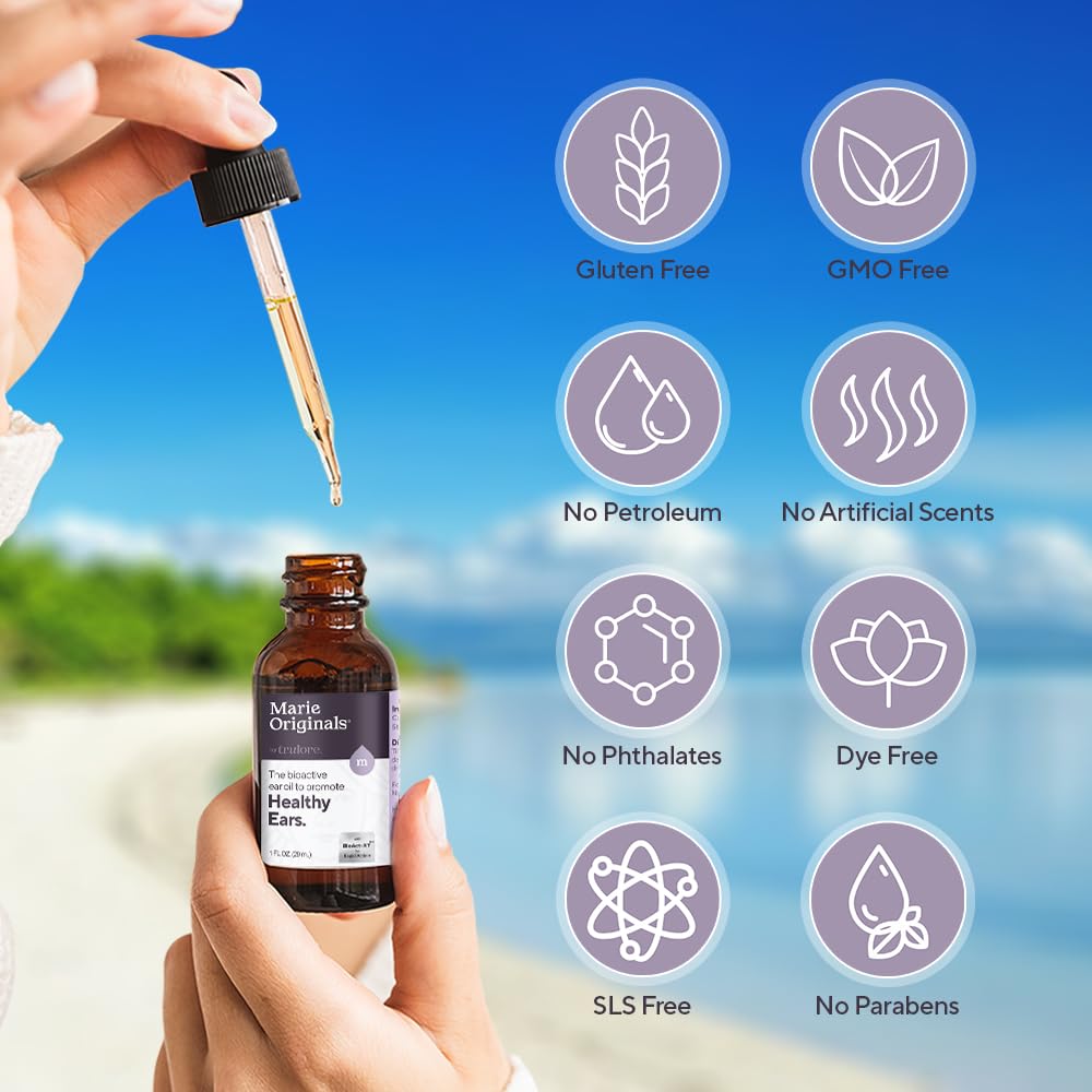 Marie Originals ear oil drops after swimming to support ear comfort.