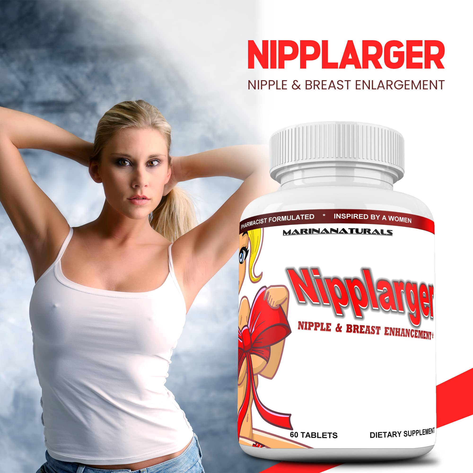 MARINANATURALS Nipplarger tub beside skincare routine suggests integrated body care.