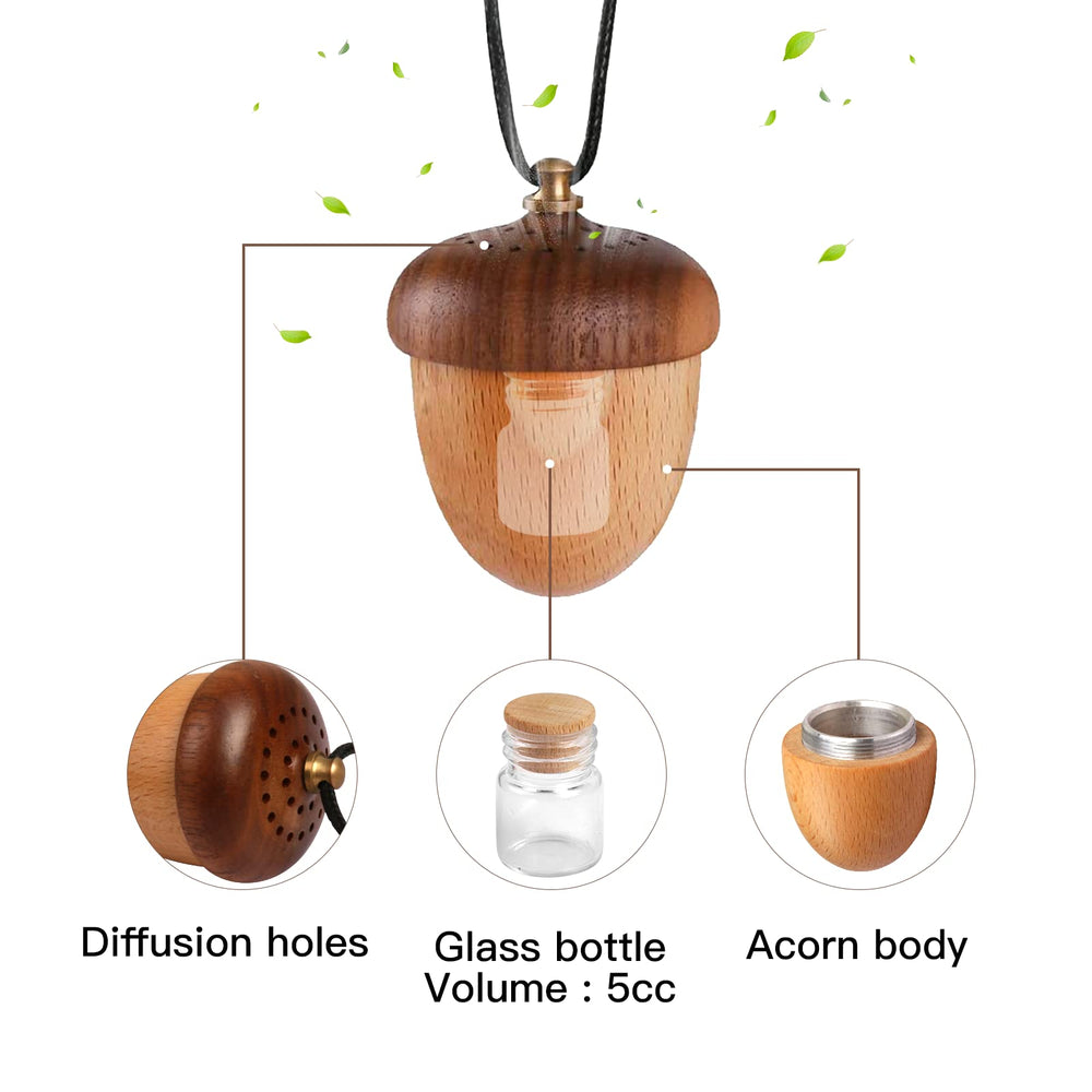 Maromalife acorn diffuser on rearview mirror enhances cabin ambiance