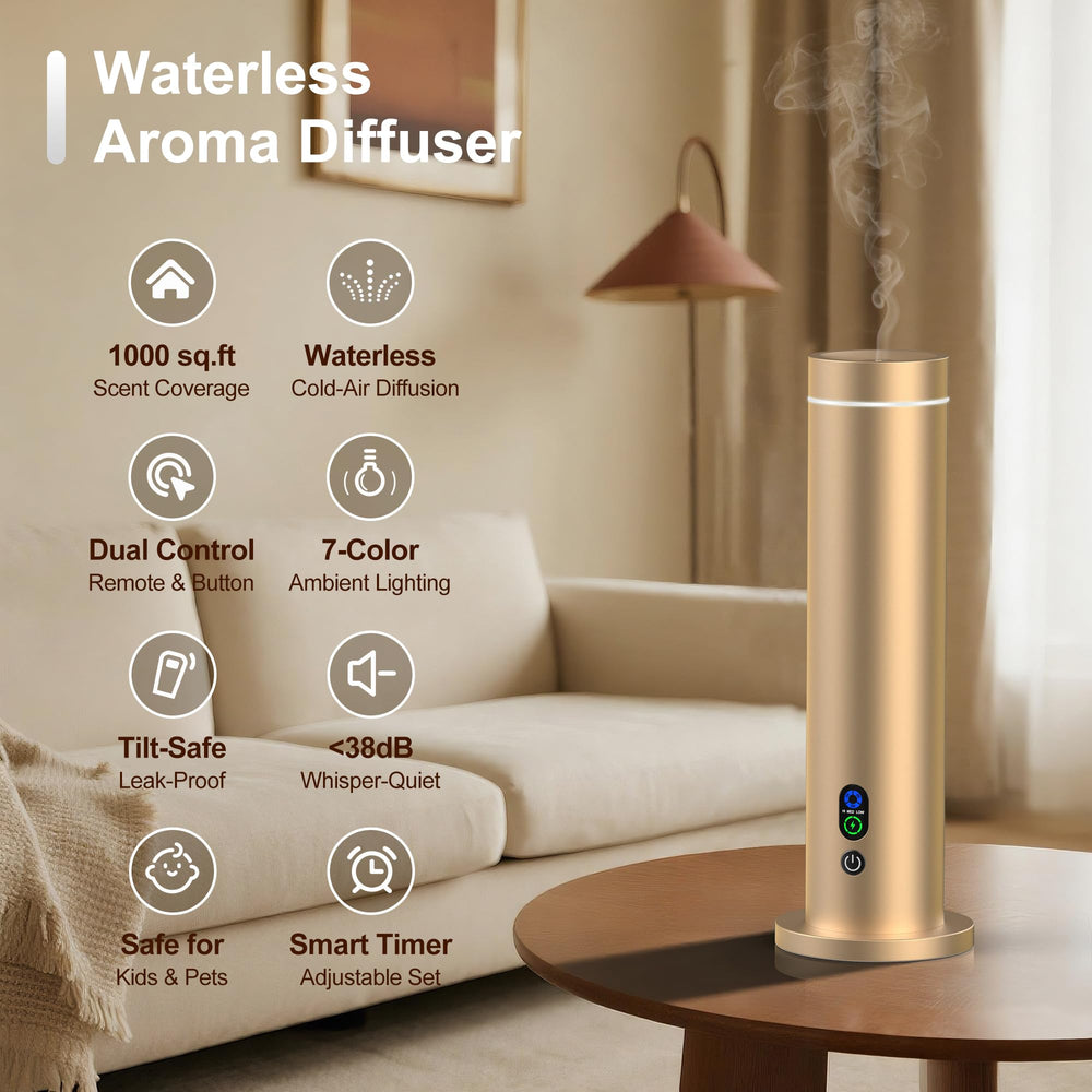 Maromalife Waterless Diffuser remote control for effortless fragrance adjustment.