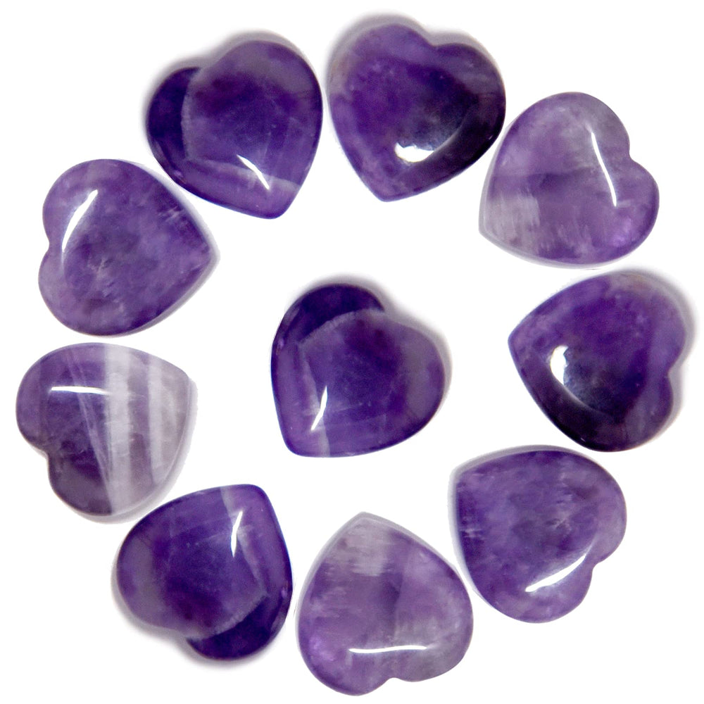 Marrywindix amethyst heart palm stone 1 inch for calming handheld use