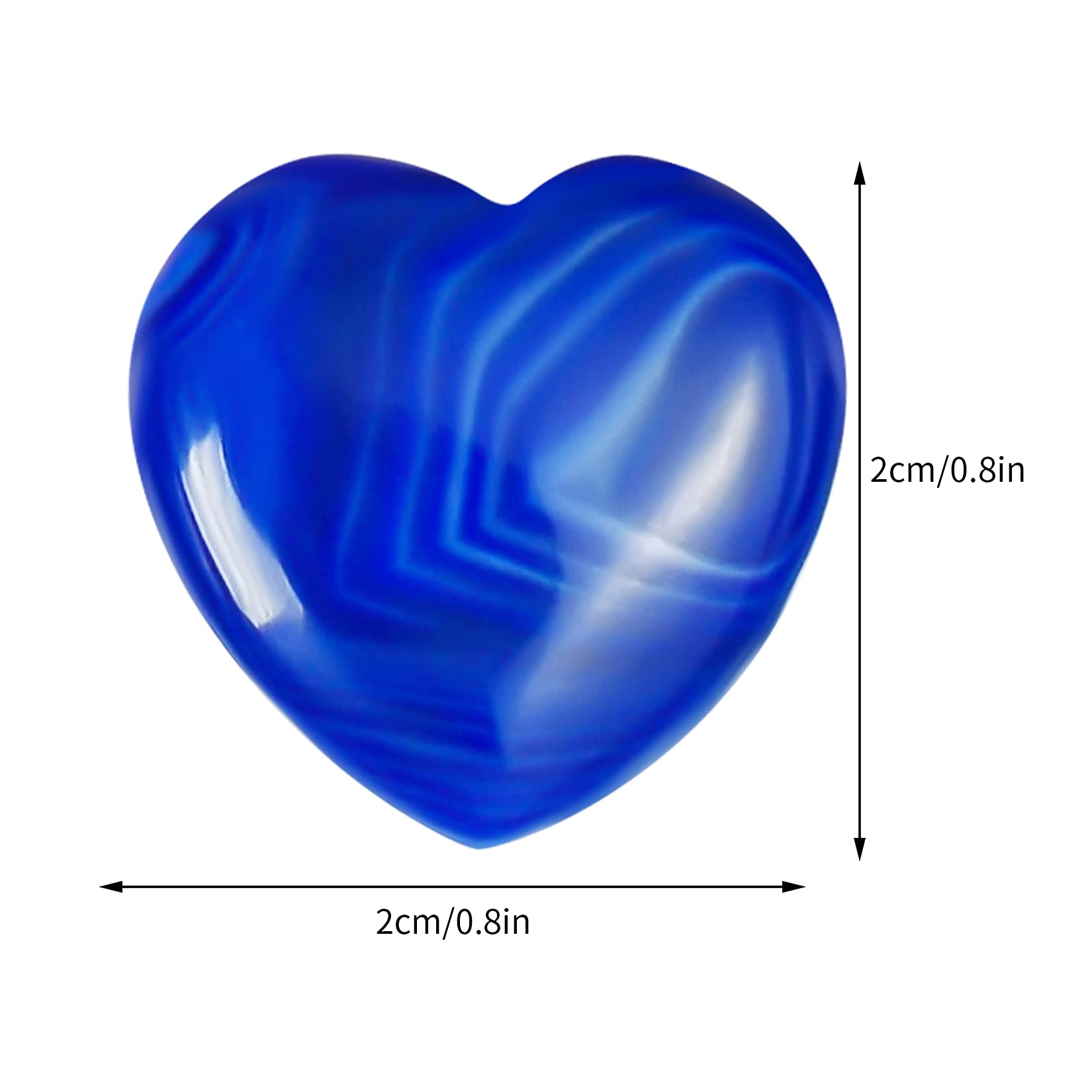 Marrywindix blue agate heart palm stone close-up for chakra balancing