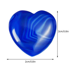 Marrywindix blue agate heart palm stone close-up for chakra balancing