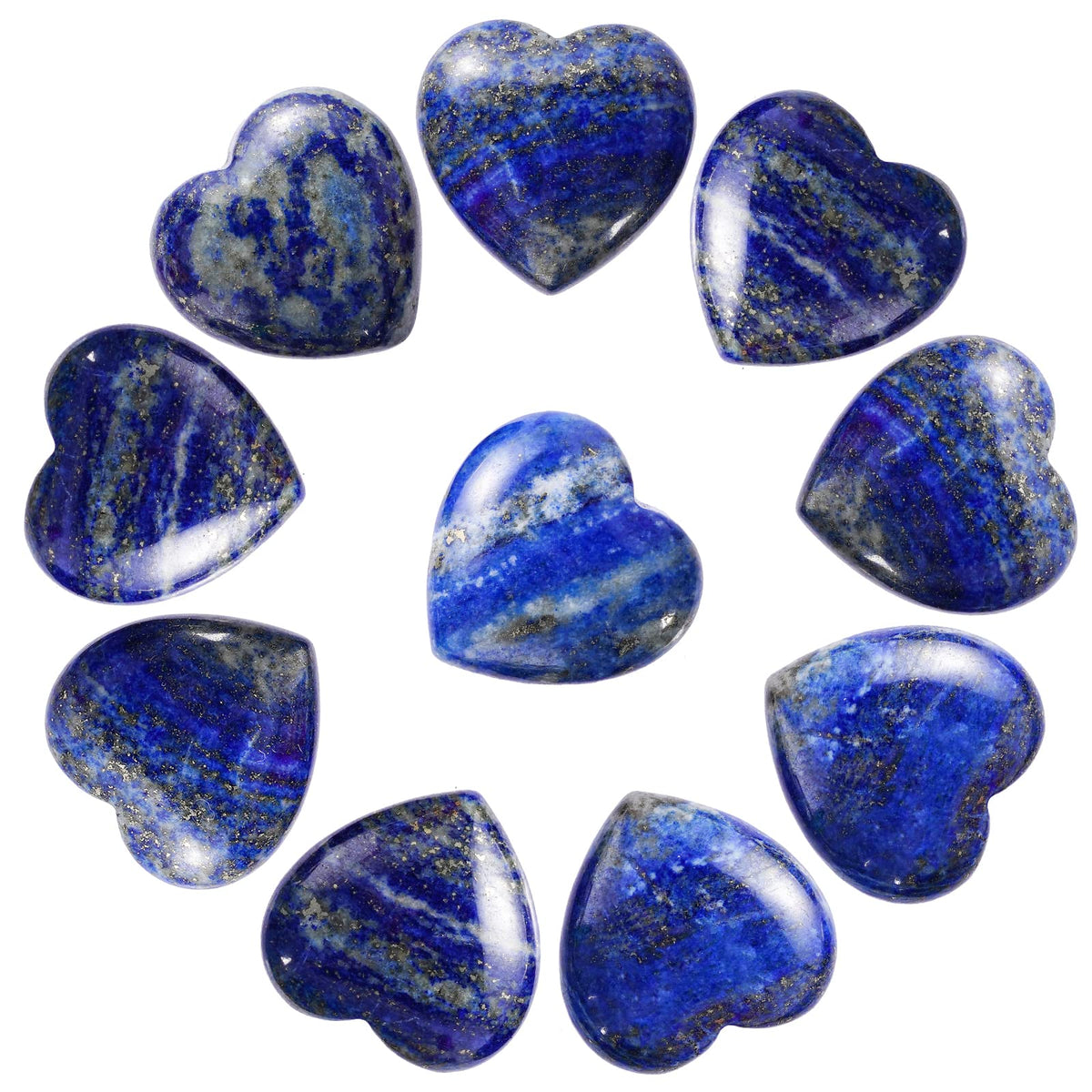 Marrywindix lapis lazuli heart palm stone held in hand for meditation and focus