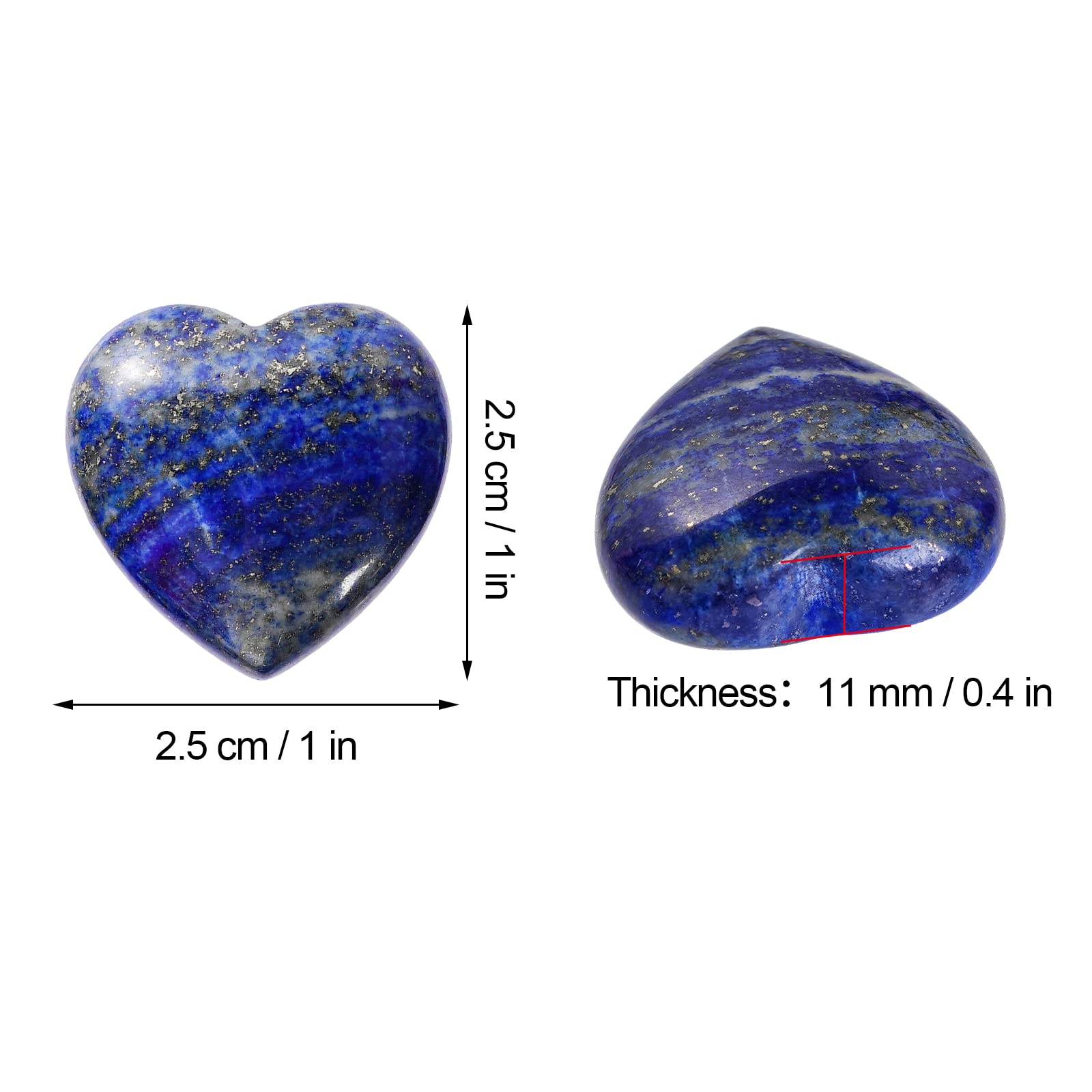 Natural lapis lazuli heart stone from Marrywindix with smooth blue surface