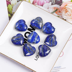 One-inch heart-shaped lapis lazuli stone suitable for grip and grounding