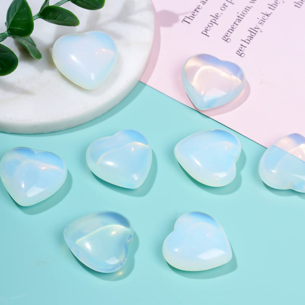 Marrywindix Opalite Heart Palm Stone set of ten for shared practice