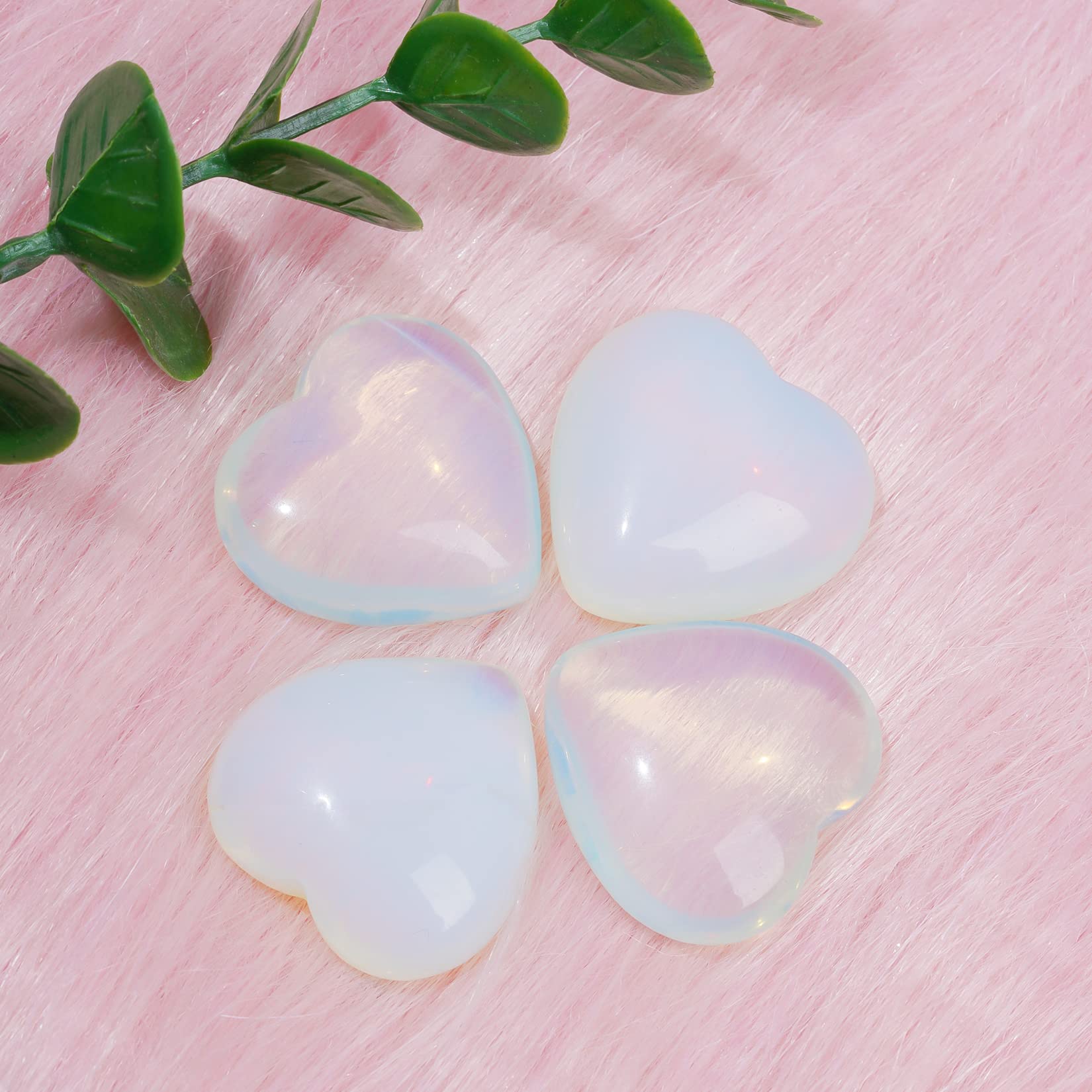 Marrywindix Opalite Heart Palm Stone with smooth, polished surface for meditation