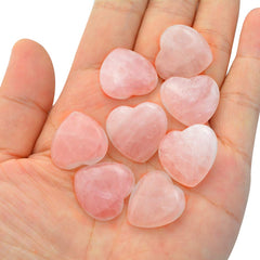 Marrywindix natural rose quartz heart palm stone for chakra balancing