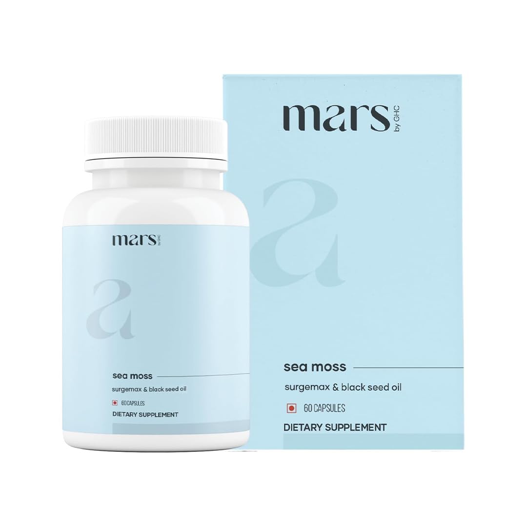Mars by GHC Mars Sea Moss Caps bottle front: potential immune support and daily wellness.