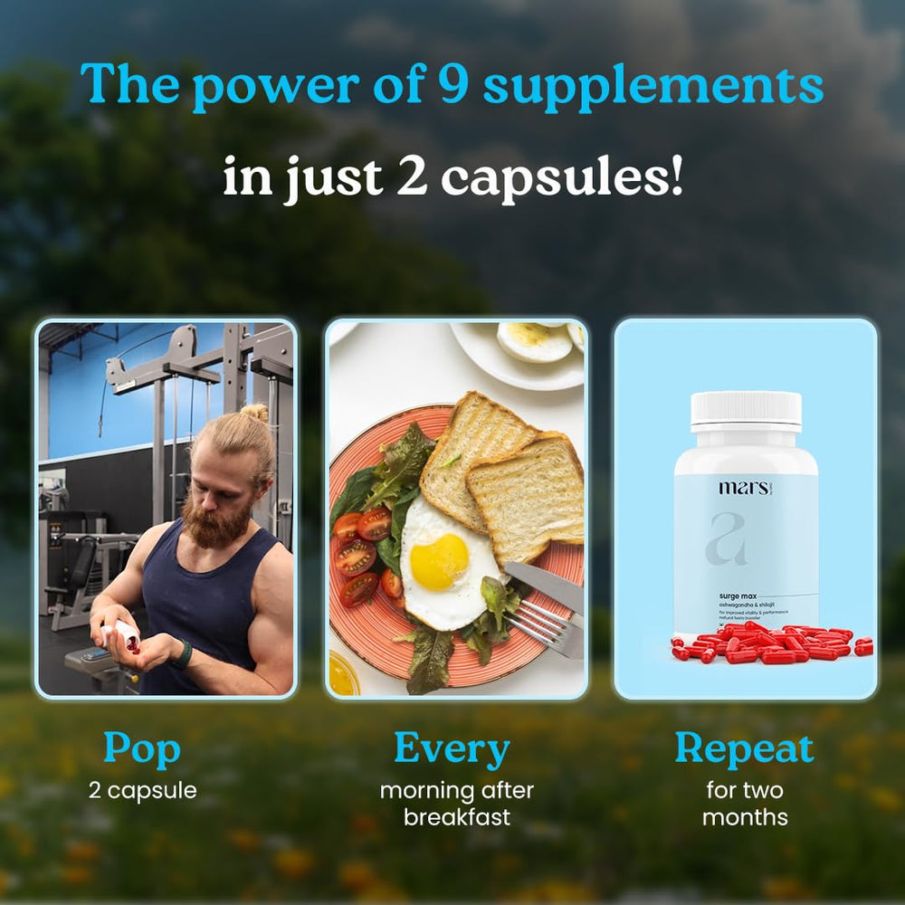 Mars by GHC Natural Surge Max pack of three bottles offers ongoing daily vitality support.