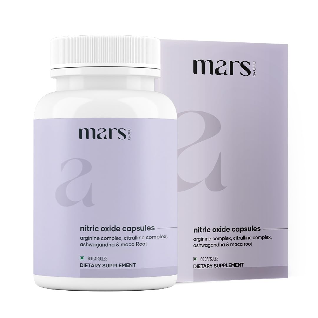 Mars by GHC Nitric Oxide Capsules bottle front for daily active routines.