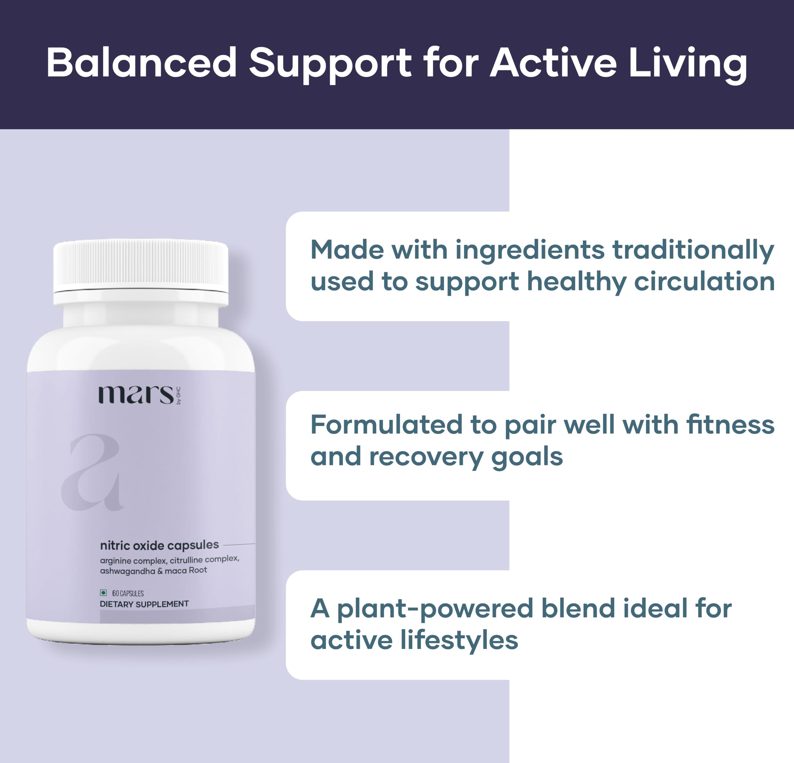 Mars by GHC Nitric Oxide Capsules being poured for daily use.