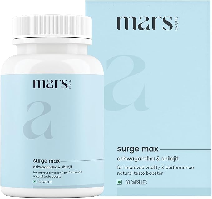 Mars by GHC Surgemax bottle side emphasizes quality and purity promise.