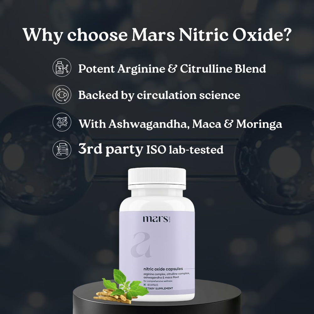 Close-up of Mars Vitality Max label highlighting ingredients for daily wellness