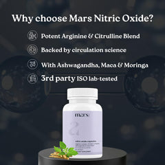 Close-up of Mars Vitality Max label highlighting ingredients for daily wellness