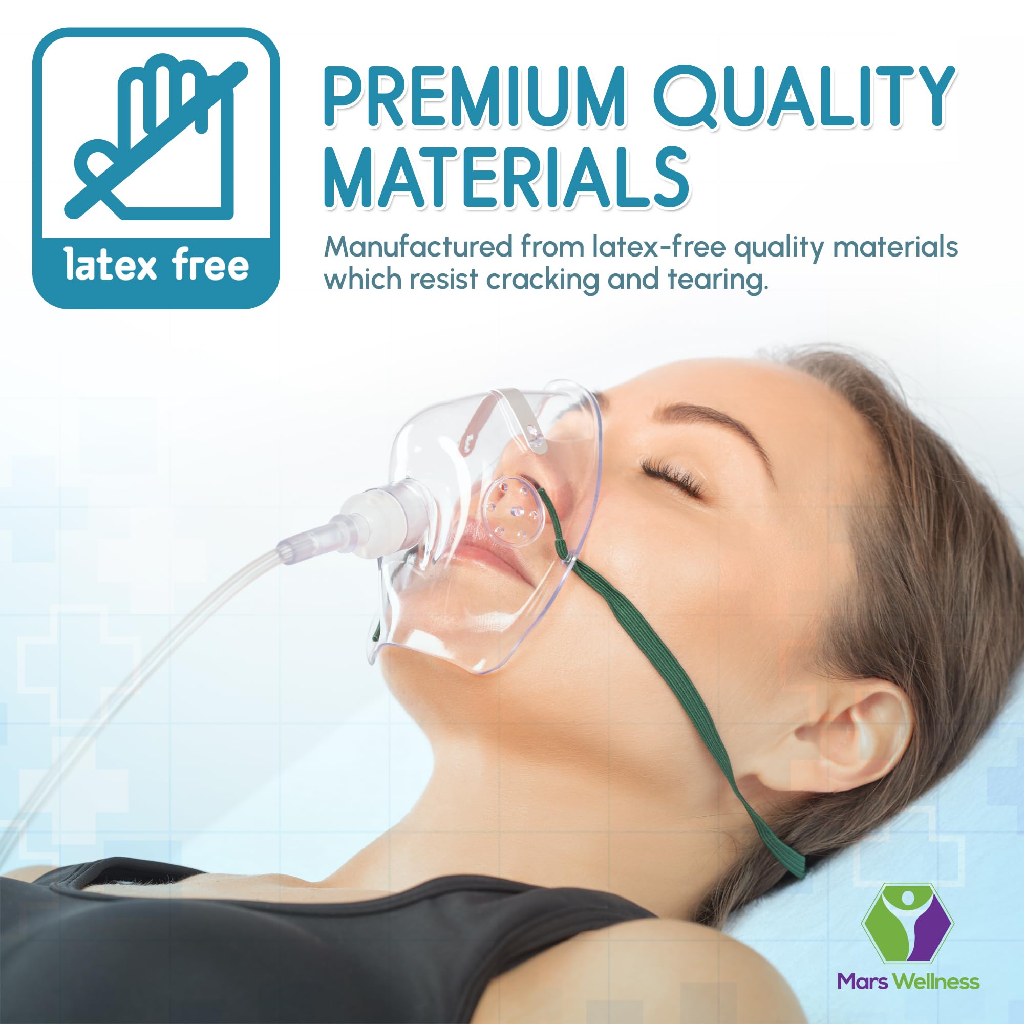 Mars Wellness Clear Oxygen Tubing with transparent design helps monitor placement.