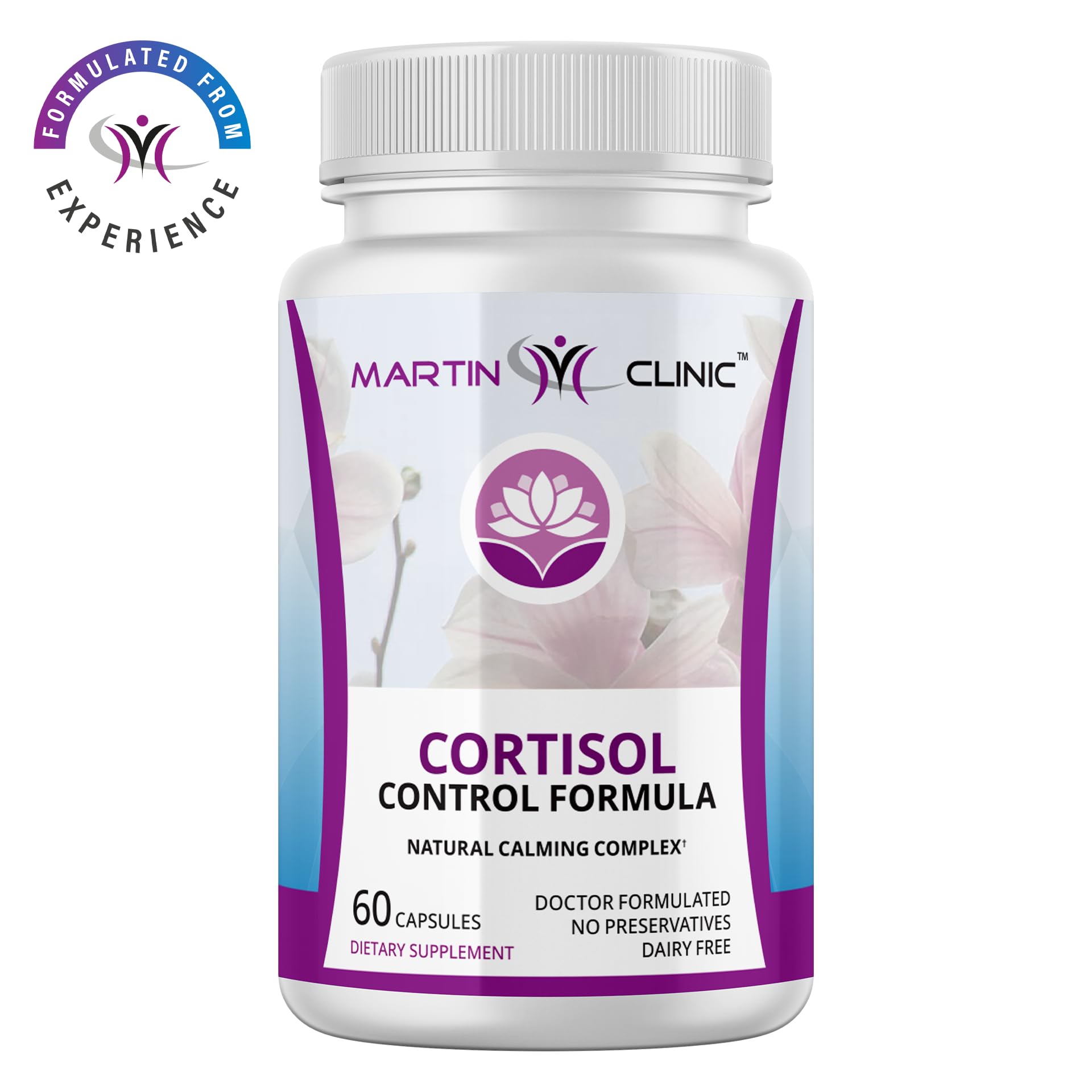 Martin Clinic Cortisol Stress Balance front view highlights product design.
