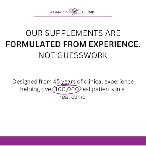 Martin Clinic Cortisol Stress Balance label closeup highlights usage and branding.