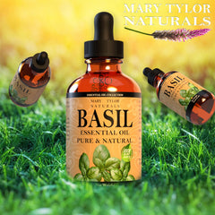 Close-up of Mary Tylor Naturals basil fragrance with light sweet peppery notes