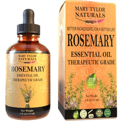 Mary Tylor Naturals rosemary oil bottle with dropper, ideal for easy aromatherapy and DIY blends.